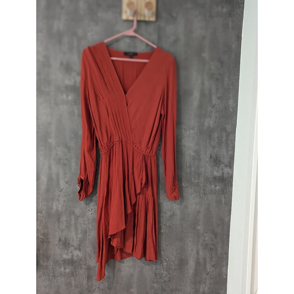 Sanctuary Rust Red Asymmetrical Wrap Dress